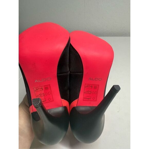 Aldo Stilettos Heels Shoes Black Orange Neon Size 7,5 - Picture 7 of 13